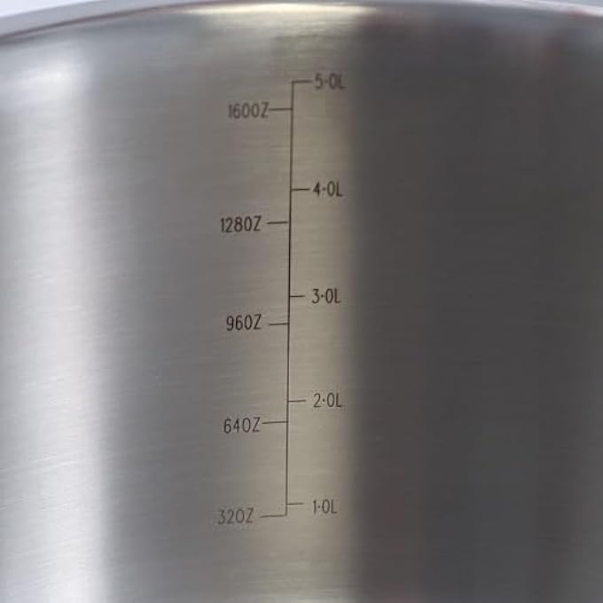 دانوب هوم طاجن سيلينا من الفولاذ المقاوم للصدأ مع غطاء من الفولاذ المقاوم للصدأ 25 مم، قدر غير لاصق من الفولاذ المقاوم للصدأ مع غطاء للمطبخ عرض 24 × ارتفاع 125 سم، فضي - Image 3