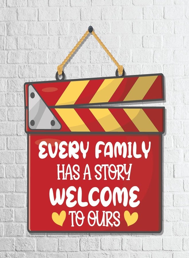 Bhai Please Every Family has a Story Welcome to ours Wooden Wall Decor | Hanging | Wall Art | Wooden Hanger for Living Room | Bedroom | Office - For Home Decor, Gift - Image 4