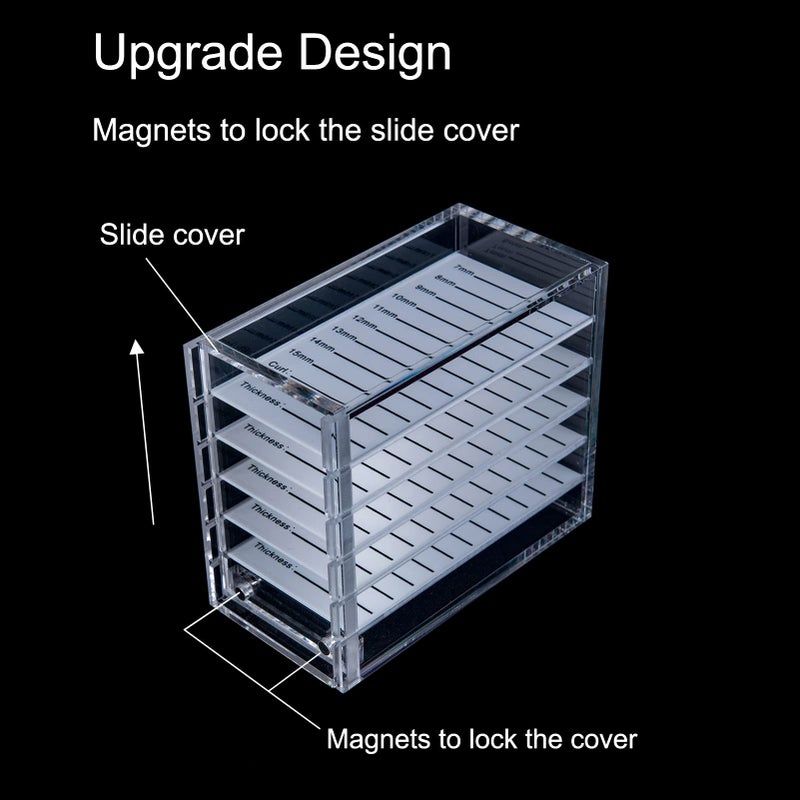OLACHIKKO Lash Organizers and Storage, Upgraded Design Lash Tray for Lash Extensions with magnet cover, Clear Small Acrylic 5-Layer Transparent Lash Tiles for Lash Extension - Image 2