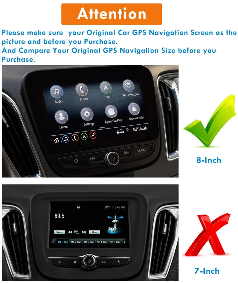 Moonlinks Malibu Screen Protector Compatible with Chevy Malibu Premier 2016-2024,Equinox Premier 2018-2024,Volt LT/Premier 2016-2019,High Definition Tempered Glass Screen Protector (8’’ Trapezoid) - Image 2