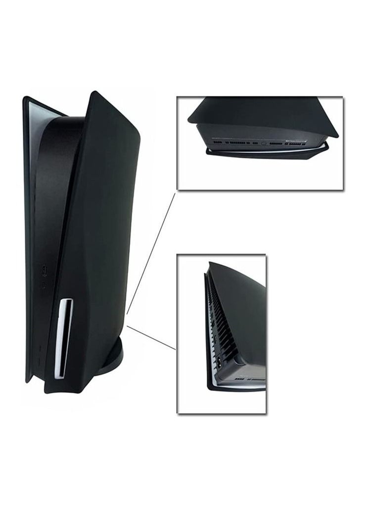 XICEN - PS5 Silicone Skin Cover, Dustproof Anti-Scratch Anti-Fall Protector Case for Sony Playstation 5 Ultra HD/Digital Edition Console (CD Black) - Image 1