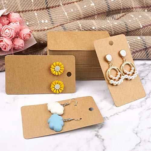 Festiko Kraft Earring Display Cards, 256 Pieces, Kraft Paper, 3.5 x 2 Inch, Jewellery Holder Tags for Studs & Small Accessories - Image 5