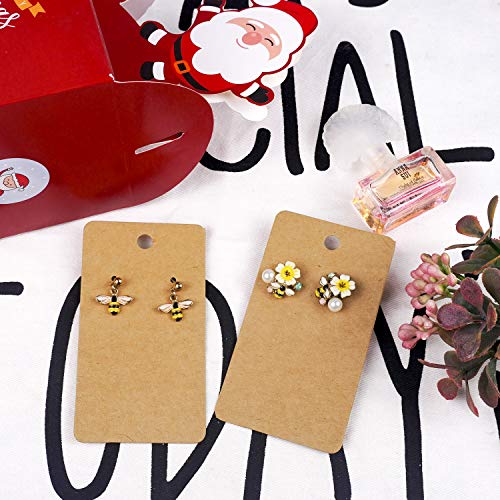 Festiko Kraft Earring Display Cards, 256 Pieces, Kraft Paper, 3.5 x 2 Inch, Jewellery Holder Tags for Studs & Small Accessories - Image 4