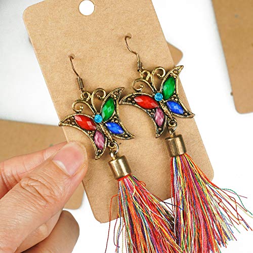 Festiko Kraft Earring Display Cards, 256 Pieces, Kraft Paper, 3.5 x 2 Inch, Jewellery Holder Tags for Studs & Small Accessories - Image 3
