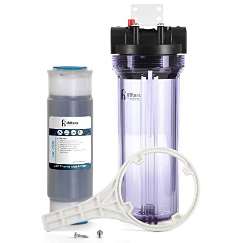 iFilters Whole House Sediment, Rust & CTO Filter Clear Housing w/ AP117 Comparable Filter Cartridge Included, 3/4" Ports - Image 1