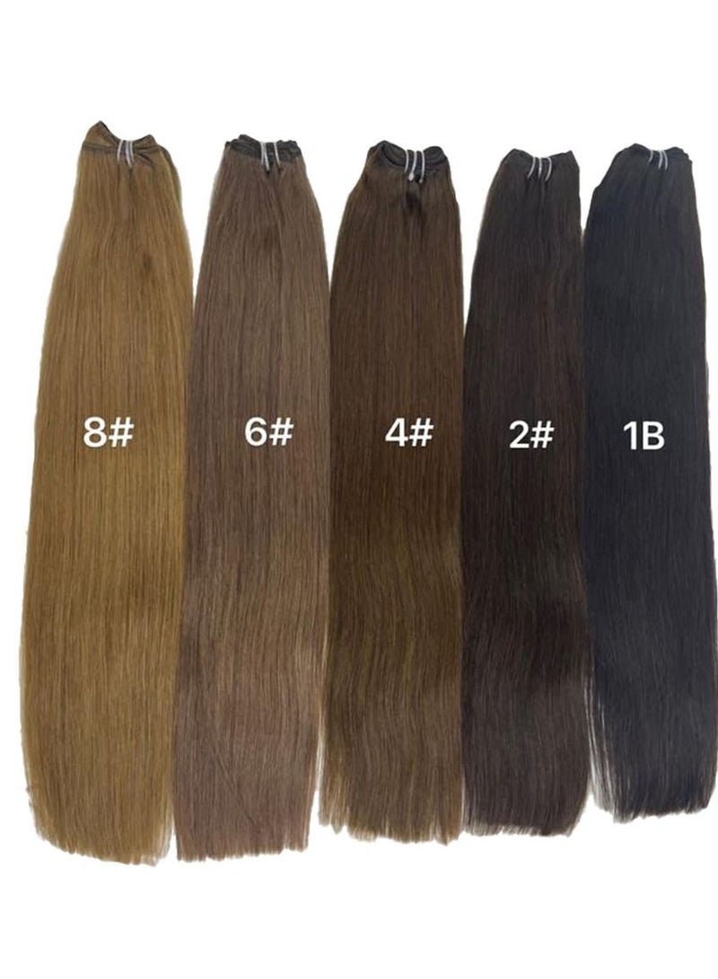إستيل Hair Extensions Human Hair 24 Inches  Extensions with Natural Hair 100 Strands Keratin Bond Hair Extensions Soft Long Lasting Anti Tangle Color No 6 - Image 1