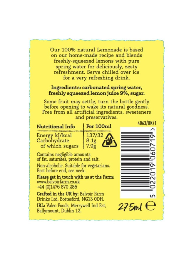 Belvoir Farm Freshly Squeezed Lemonade 275ml - Image 2