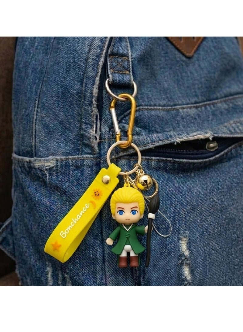 Mini Character Keychain with PVC Figure & Silicone Strap, Cute Cartoon Key Ring for Car Keys, House Keys, Backpack, Handbag, School Bag, Travel Bag, Durable Waterproof Key Holder, Gift for Kids, Girls, Boys, Women & Men, Lightweight Charm ERPC-labubu. - Image 5