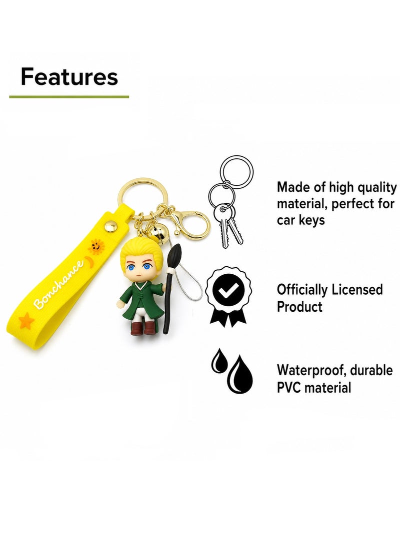 Mini Character Keychain with PVC Figure & Silicone Strap, Cute Cartoon Key Ring for Car Keys, House Keys, Backpack, Handbag, School Bag, Travel Bag, Durable Waterproof Key Holder, Gift for Kids, Girls, Boys, Women & Men, Lightweight Charm ERPC-labubu. - Image 2