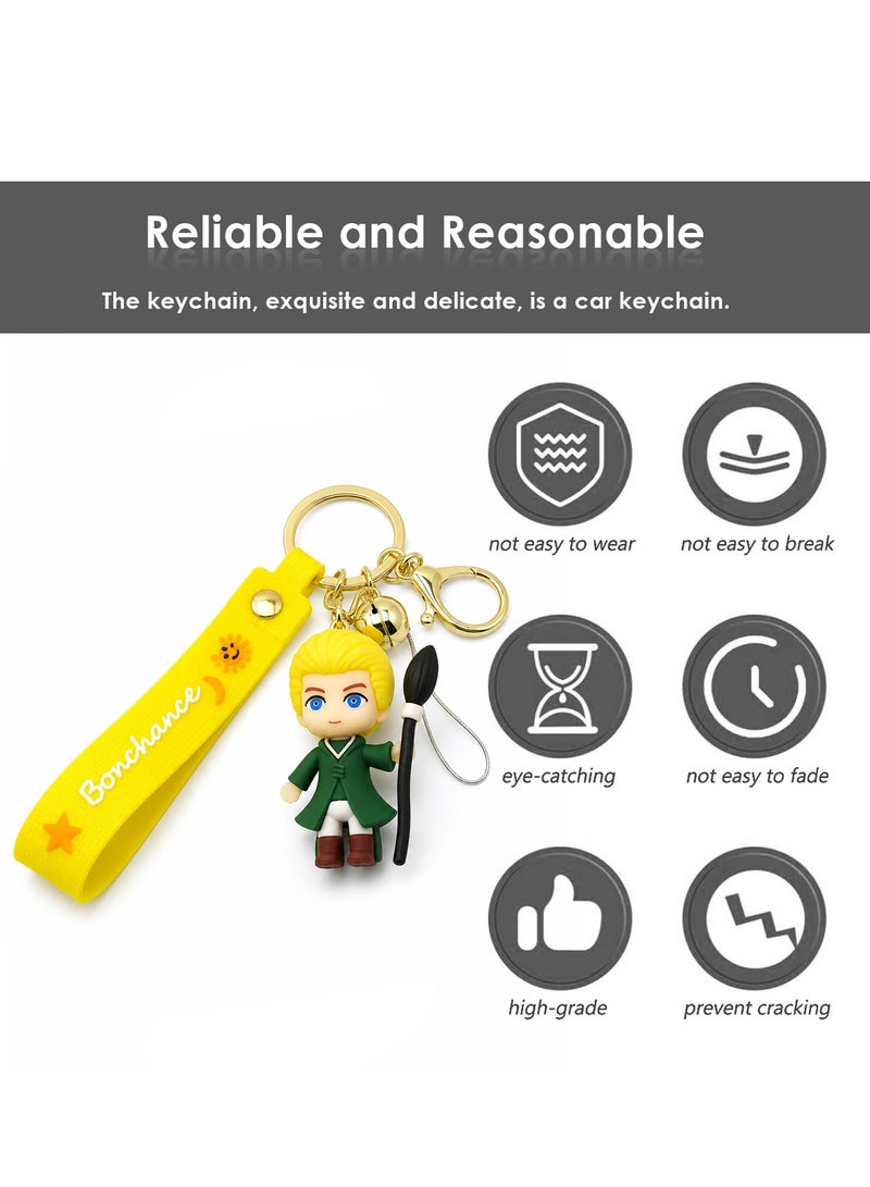 Mini Character Keychain with PVC Figure & Silicone Strap, Cute Cartoon Key Ring for Car Keys, House Keys, Backpack, Handbag, School Bag, Travel Bag, Durable Waterproof Key Holder, Gift for Kids, Girls, Boys, Women & Men, Lightweight Charm ERPC-labubu. - Image 3