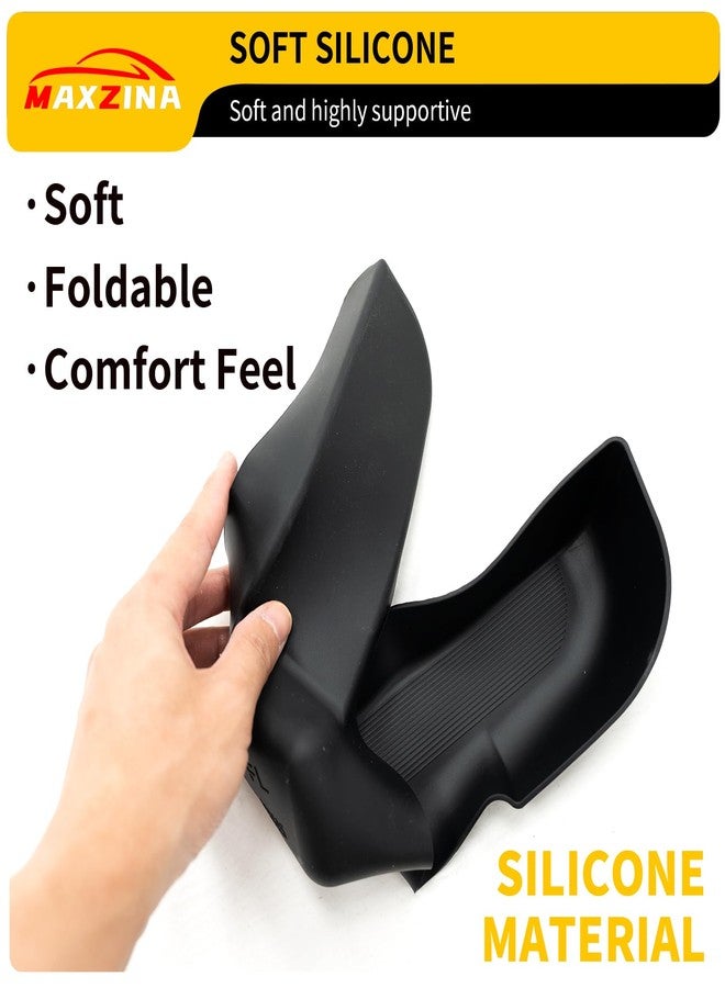 Maxzina Door Side Storage Tray Compatible with 2022-2025 Ford Maverick Side Door Storage Box Door Organizer Phone Pocket Silicone Front & Rear 4PCS Maverick Accessories (Black) - Image 5