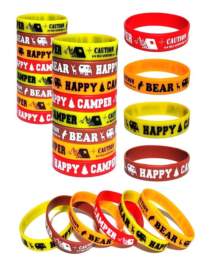 ATSMOICY 24PCS Camper Silicone Bracelet Wristband Party Favors -Camping Theme Decorations Birthday Baby Shower Outdoor Adventure Supplies Carnival/Events/Prize - Image 2