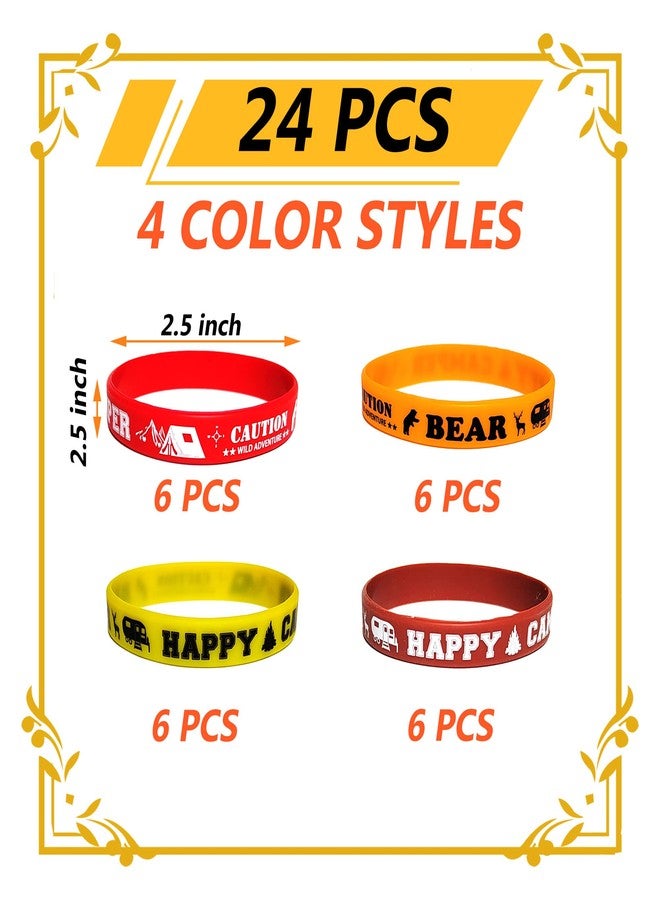 ATSMOICY 24PCS Camper Silicone Bracelet Wristband Party Favors -Camping Theme Decorations Birthday Baby Shower Outdoor Adventure Supplies Carnival/Events/Prize - Image 3