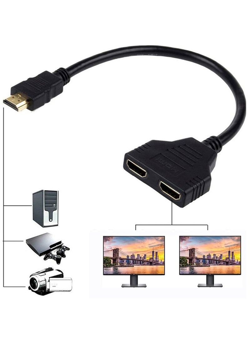 HDMI Splitter Cables Male 1080P to Dual HDMI Female 1 to 2 Way HDMI Splitter Adapter Cable for HDTV HD, LED, LCD, TV, Support Two TVs at The Same Time - Image 3