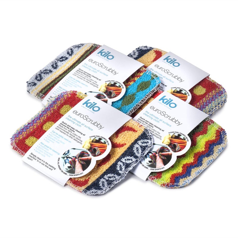 Kilo LSET20 NonScratch Scourer Purpose Environmentally Friendly Scrubby  Multi Colour Set of 4 One Size 17x13cm Set of 4