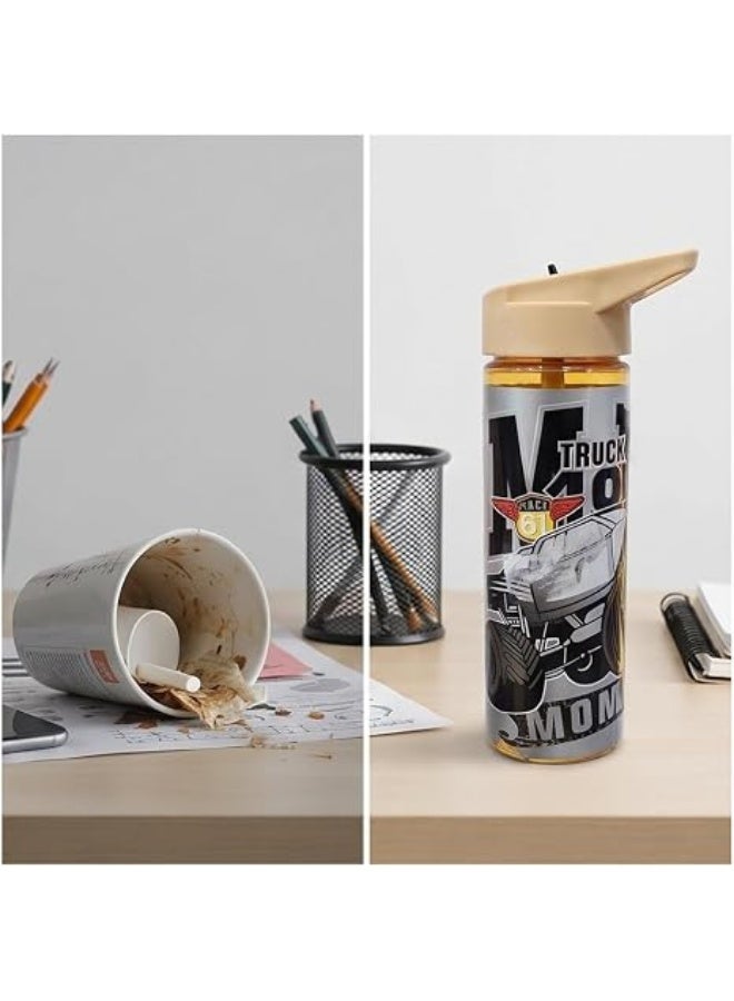 جي تي جي تويز Kids Water Bottle with Straw Lid, Monster Truck Theme - Image 4