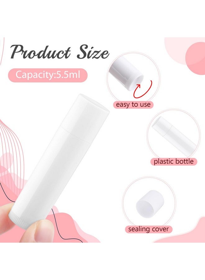 ConStore 100 Pcs 5.5Ml Bulk Empty Lip Balm Tubes Refillable Plastic Lip Gloss Container Travel Lipstick Tubes Chapstick Tubes Holder For Diy Homemade Lip Balm (White) - Image 2