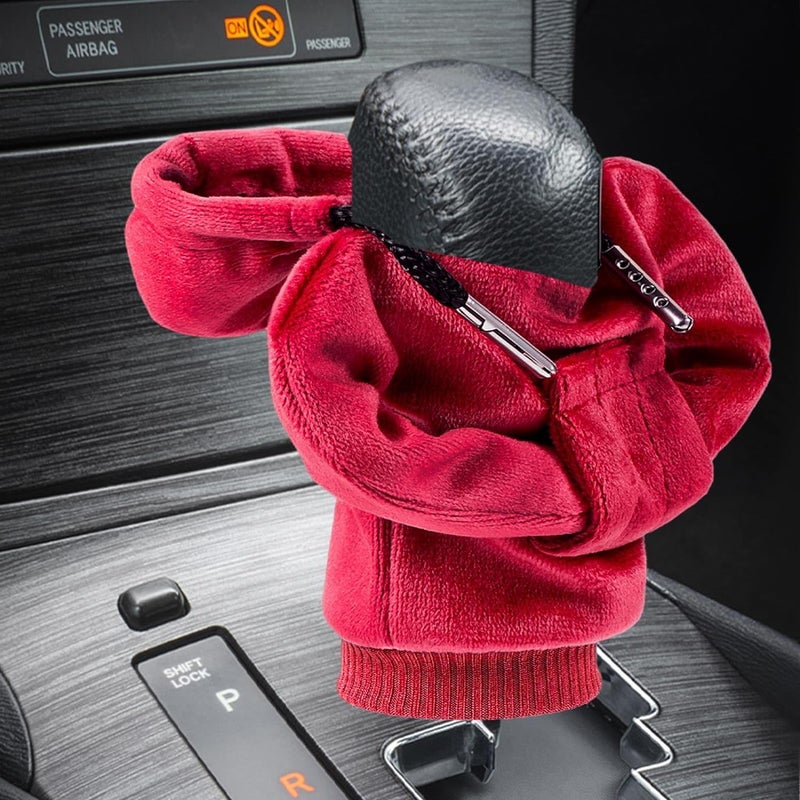 AutoBizarre Car Interior Decoration Gear Shift Knob Mini Hoodie Cover Sweater Cover 4.7 inch for All Cars, Vans & Trucks (Red) - Image 5
