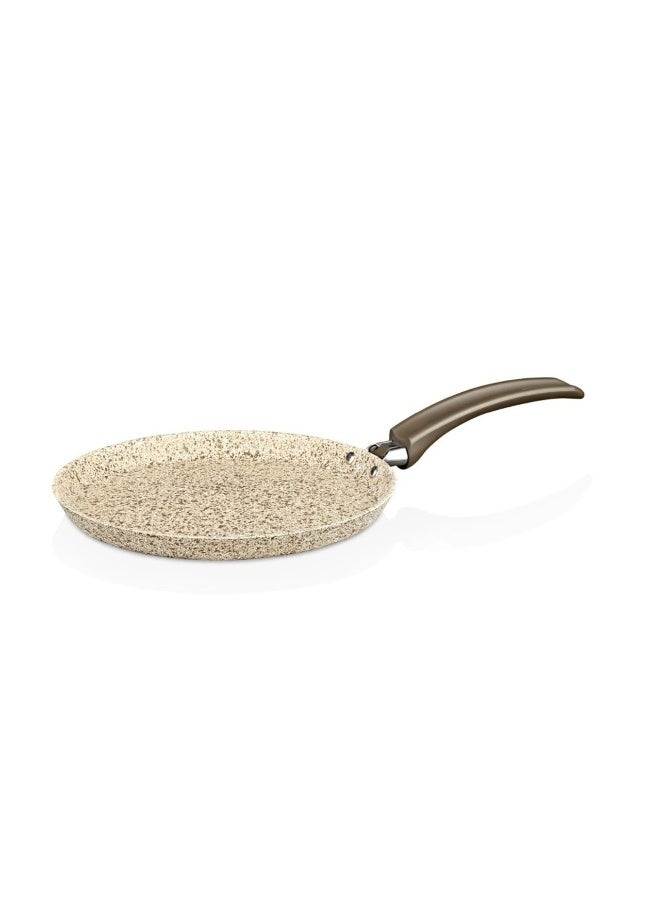 Falez Creamy Crepe Pan 24cm – Nonstick Granite Pancake Pan with Cool-Touch Handle – Induction Safe Stone-Look Cookware