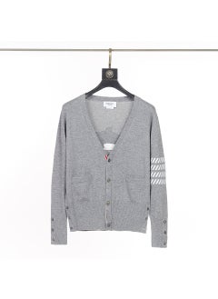 Generic TB BROWIN Sweater Style out of Activity Explanation Right Reserved British Style Long Sleeve round Neck Knitted Wool Blend 8820 gray 