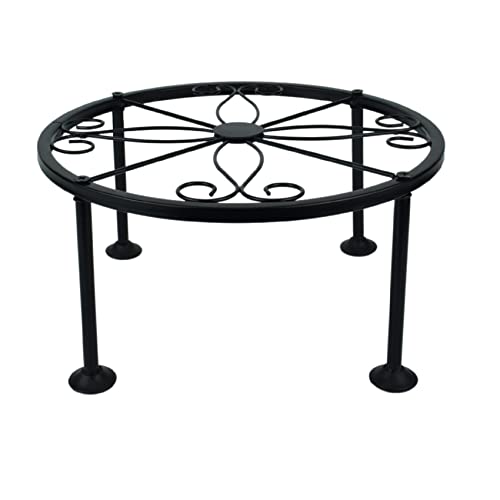 CREHODEC 1 Pack 9 Inches Metal Plant Stand Outdoor Indoor Flower Pot Planter Holder Rustproof Iron Stands Perfect for Beverage Dispenser Balcony Garden Patio Porch Heavy Duty Garden Container - Image 1