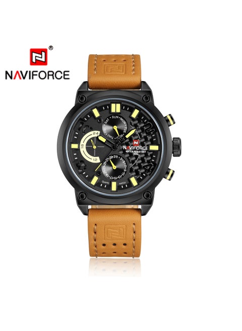 Stylish Multi-Function Analog Wrist Watch for Men with Leather Strap Water Resistant Durable and Elegant Design for Business and Casual Wear