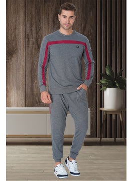 Mecit Pijama Mecit Pajamas Mecit 2784 Smoke Large Size Men's Pajama Set 