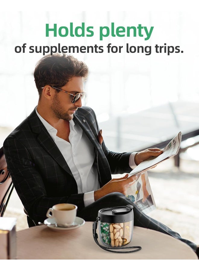 Portable Pill Dispenser Bottle, Vitamin Organizer with 7 Compartments - Image 3