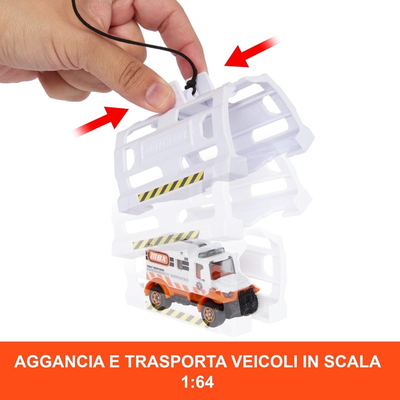 MATCHBOX HXM74 40cm Helicopter Transforms Into Rescue Station Child Propeller with 1:64 Scale Die Cast Rescue Car - Image 4