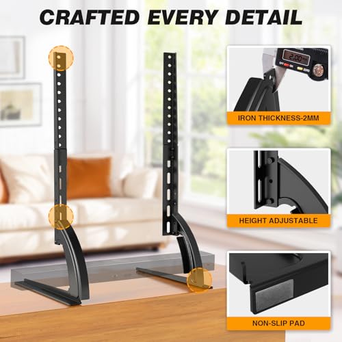 5Rcom TV Stand Mount, Universal TV Stand Tabletop for 22 to 65 inch Plasma LCD LED Flat Screen TVs, Strong TV Legs Holds up to 88lbs, Height Adjustable TV Base, Max VESA 800 x 500mm - Image 5