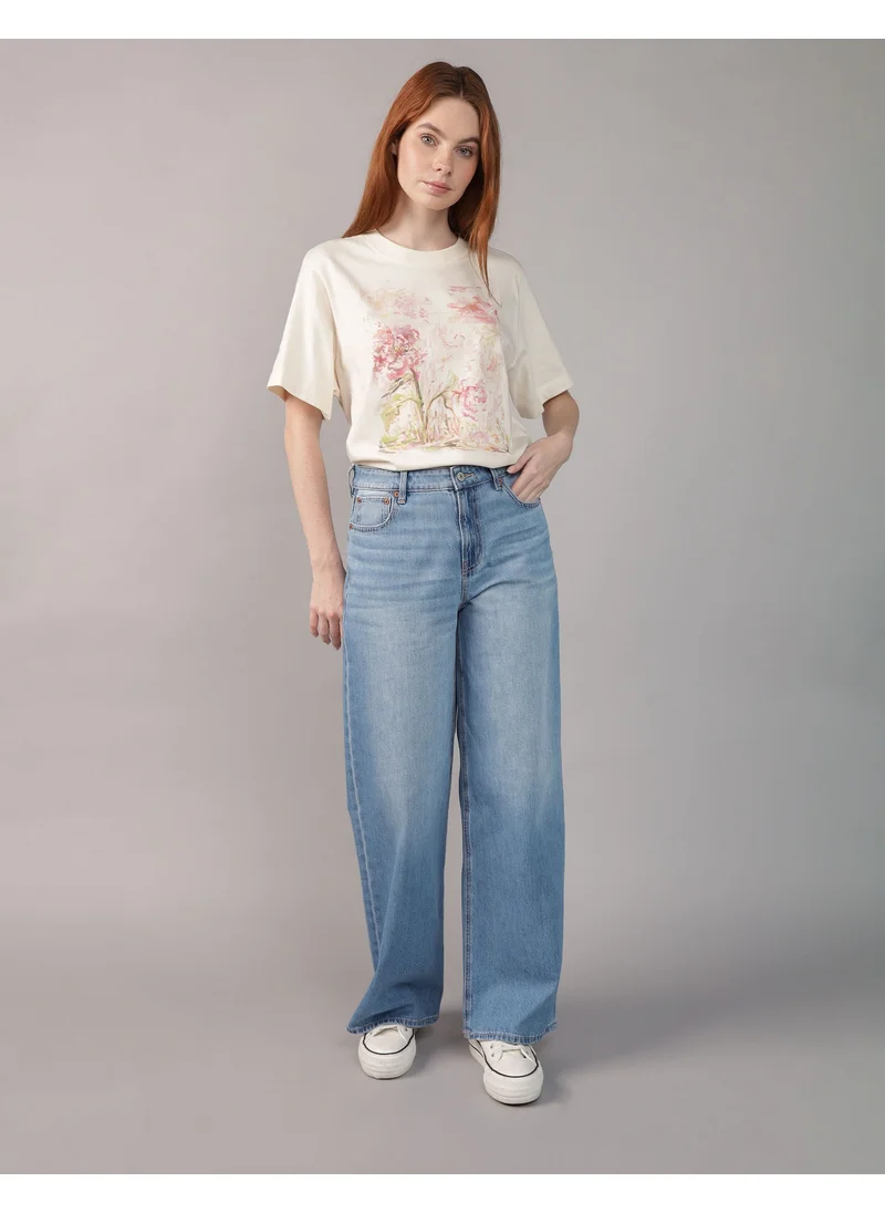 American Eagle AE Oversized Floral Graphic T-Shirt