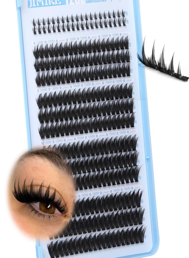 JIMIRE Lash Clusters Wispy 120D Manga Lash Clusters with Lash Spikes 12-18MM D Curly Long Eyelash Clusters Wispy Cluster Eyelash Extensions with Bottom Lashes Anime Individual Lashes Extensions by JIMIRE - Image 1