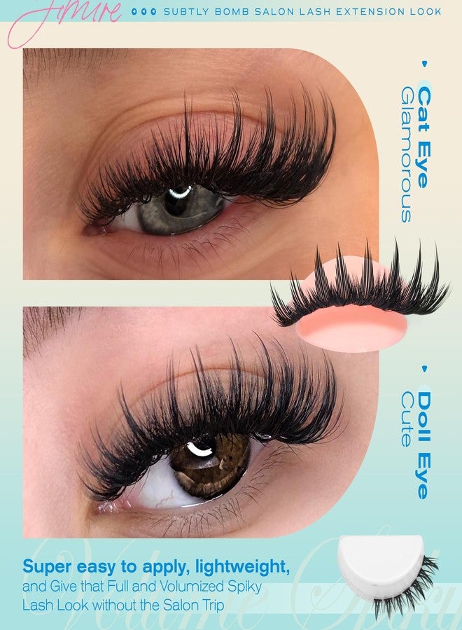 JIMIRE Lash Clusters Wispy 120D Manga Lash Clusters with Lash Spikes 12-18MM D Curly Long Eyelash Clusters Wispy Cluster Eyelash Extensions with Bottom Lashes Anime Individual Lashes Extensions by JIMIRE - Image 5
