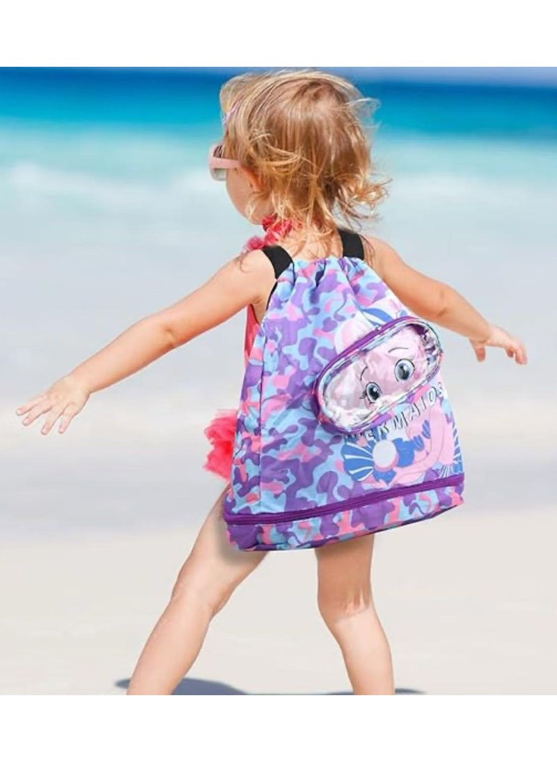 Swimming Bags for Kids, Kids Swimming Backpack,School Bag Dry Wet Separation,Sports Gym PE Bag,Waterproof Beach Backpack for Swimming Beach Pool School Gym Sports Travel  - Image 3