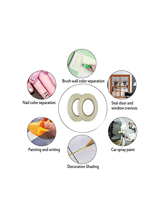 PROMASS promass Masking Tape, Adhesive Masking Tape, General Purpose of Office, Home, Decorating Crafts Spraying Adhesive Tape, for Painting Painters Tape of Painting Masking Tape(2 Pcs, 5mm)  - Image 5