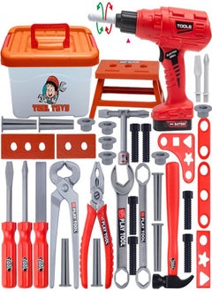 MarlaMall Kids Tool Set, 42 PCS Toddler Tool Set with Electric Power Drill & Tool Box, DIY Toys Construction Kids Tools  - Image 1