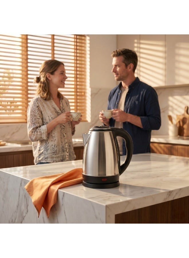 Electric Tea Kettle 1.8 L, Auto Shut Off And Boil Dry Protection, Safety Lock Lid, 360 Degree Rotational Base, Stainless Steel, Ergonomic Handle, 1500w, SKT1802,Silver/Black - Image 3