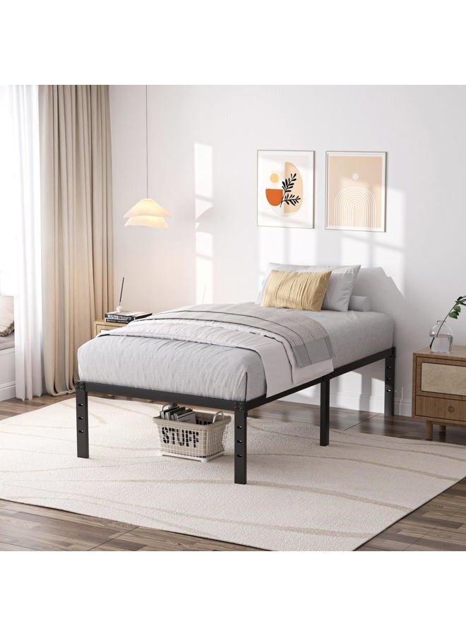 SHLAND Twin Bed Frames, 14 Inch High Metal Platform Bed Frame Mattress Foundation with Steel Slats Support, No Box Spring Needed, No Noise, Easy Assembly - Image 2