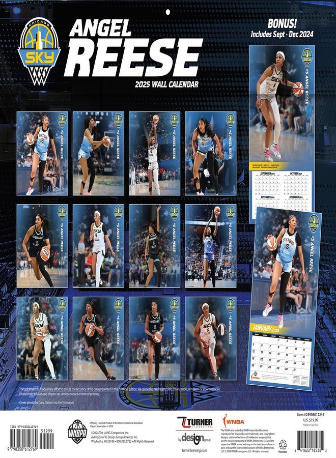 Turner Licensing, WNBA Chicago Sky Angel Reese 2025 Wall Calendar - Image 3