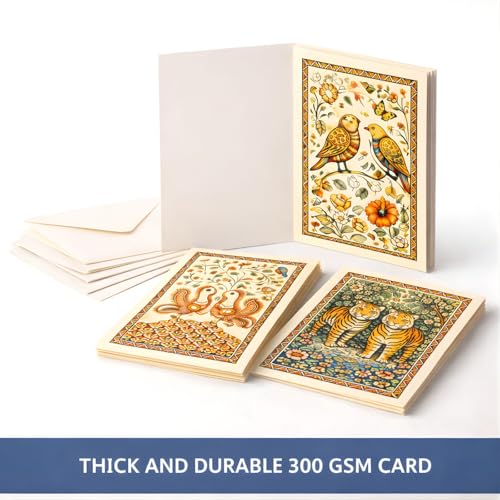 Brandian Kalamkari Notecards (Pack of 12) | Indian Folk Art Greeting Cards | Blank Inside for All Occasions - Image 5