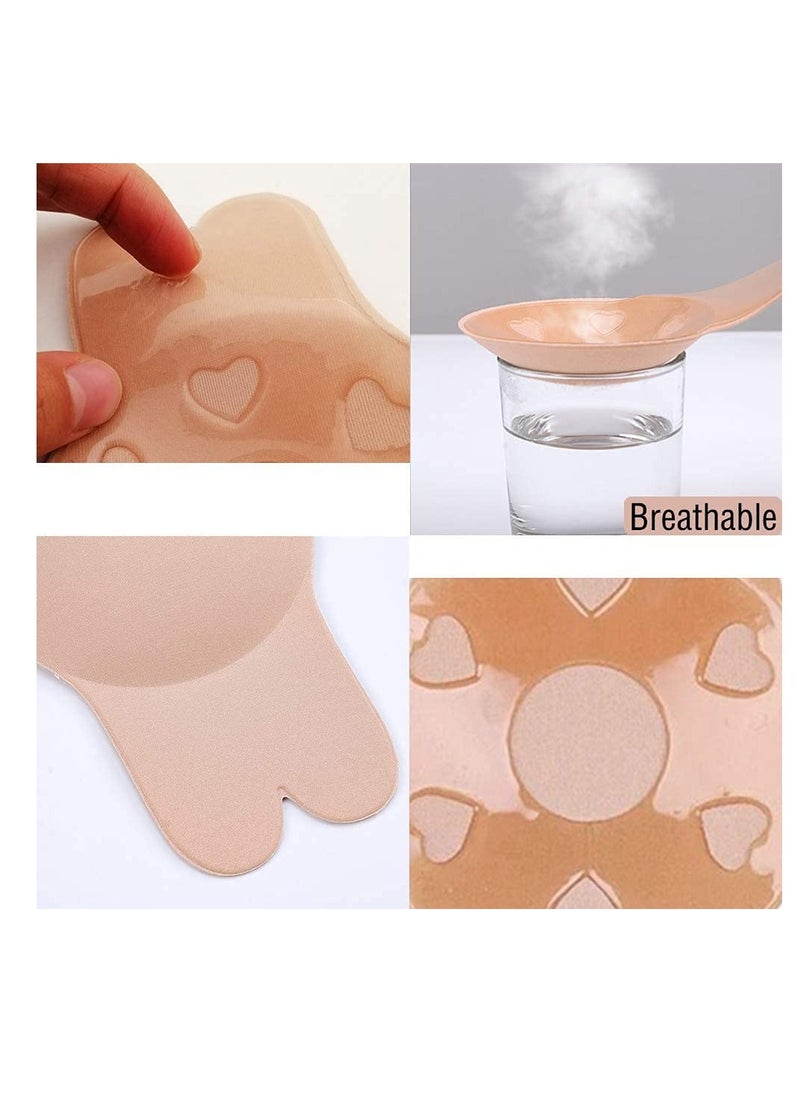 SYOSI Sticky Bra Adhesive Invisible Bra, Adhesive Lift Bra,Backless Strapless Reusable Push Up Lift Nipple Covers for Women (2 Pairs，Medium)  - Image 5