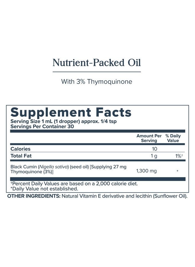 HERITAGE STORE Black Seed Oil w/ 3% Thymoquinone, Omega 6 9 - Nigella Sativa Liquid Oil, Cold Pressed from Black Seeds, Joints, Digestion and Immune Support, Vegan, 60-Day Guarantee, 30 Serv, 1 fl oz - Image 3