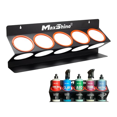 Maxshine Universal Detailing Spray Bottle Holder - Holds 5 Sprayers (16oz), Sturdy & Lightweight Organizer, Easy Wall Mounting, Ideal for Garage & Mobile Use, Auto Detailing Accessories & Supplies - Image 1