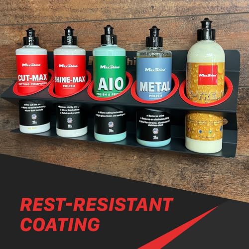 Maxshine Universal Detailing Spray Bottle Holder - Holds 5 Sprayers (16oz), Sturdy & Lightweight Organizer, Easy Wall Mounting, Ideal for Garage & Mobile Use, Auto Detailing Accessories & Supplies - Image 3