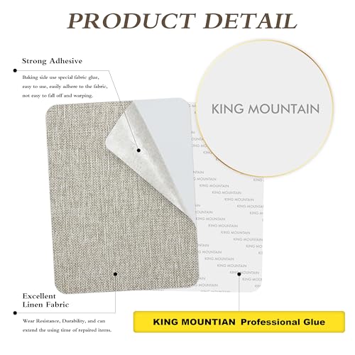 KING MOUNTAIN Coarse Linen Repair Patches, Self-Adhesive Linen Fabric Patches, 8X11 inch Extra Size, Multi Color, Can be Used for Linen Sofa Repair (8" x 11",Cream-Gray 1.0) - Image 2
