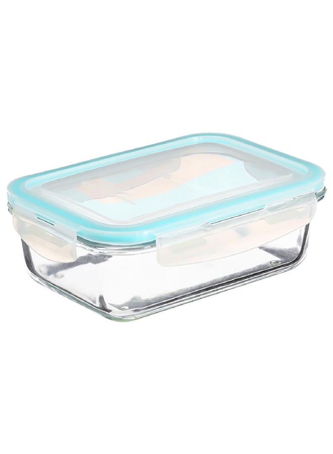 Five Simply Smart 3-Piece Gm Clipeat Rectangular Glass Food Conservation Box Clear And Blue 9.1 X 17.5 X 23.8 Cm 146512 - Image 3
