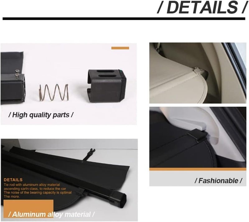Vuzmode Rear Trunk Cargo Cover for Jeep Grand Cherokee - Image 5