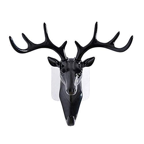 Avenn Avenn Latest Animal Black Deer Head Antique Design Key Holder for Home Decor Stylish Hanging Plastic Key Stand for Wall Self Adhesive Key Hanger for Office Living Room Bathroom Kitchen 2 - Image 1