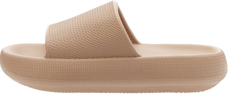 BRONAX Pillow Slippers for Women and Men | House Slides Shower Sandals | Cushioned Thick Sole 44-45 Brown - Image 2