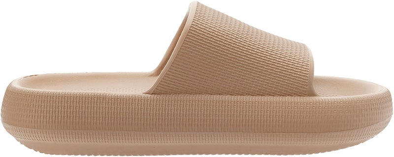 BRONAX Pillow Slippers for Women and Men | House Slides Shower Sandals | Cushioned Thick Sole 44-45 Brown - Image 4